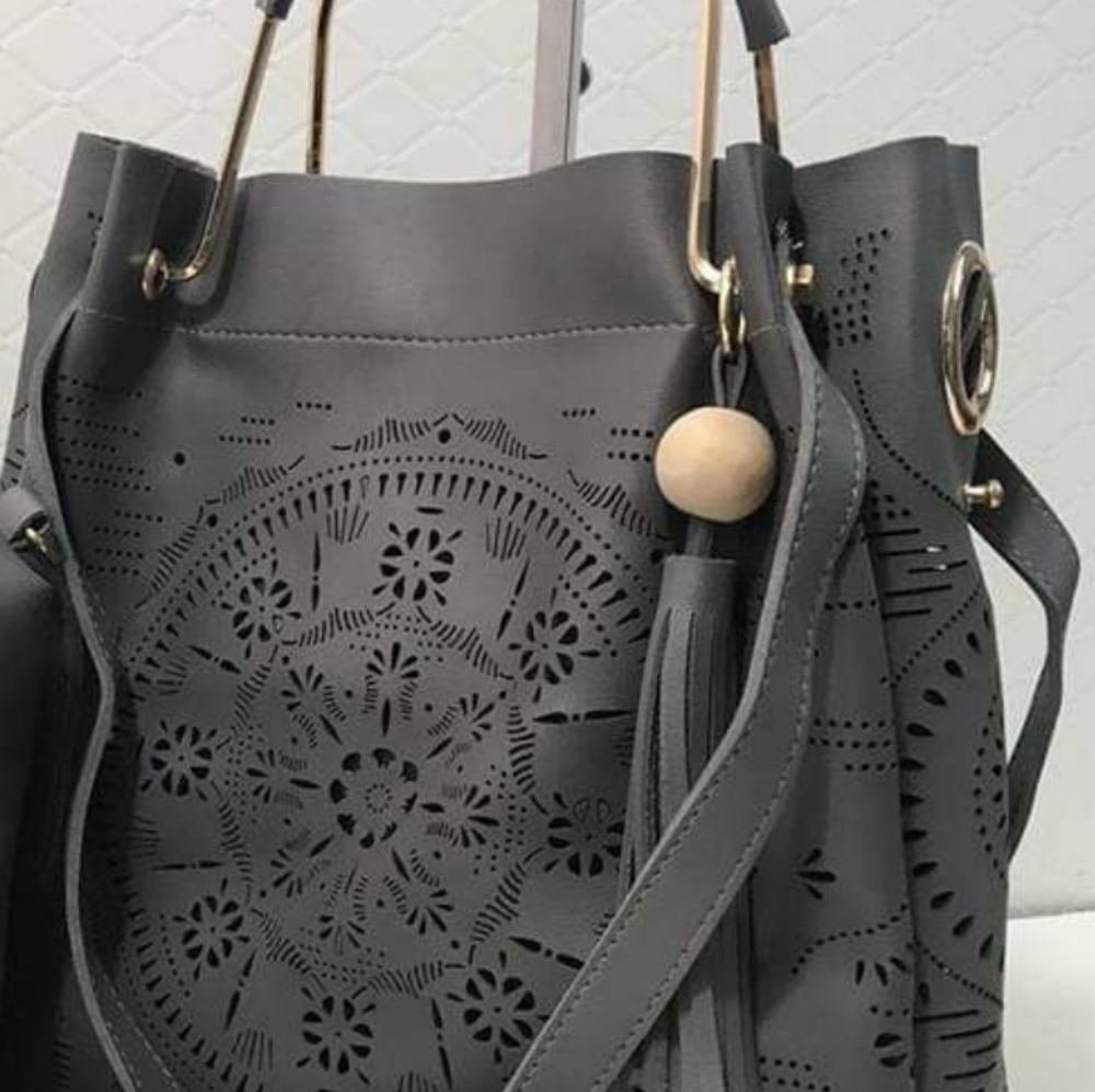 Kate Spade Leather Perforated Tassel  Handbag NWOT